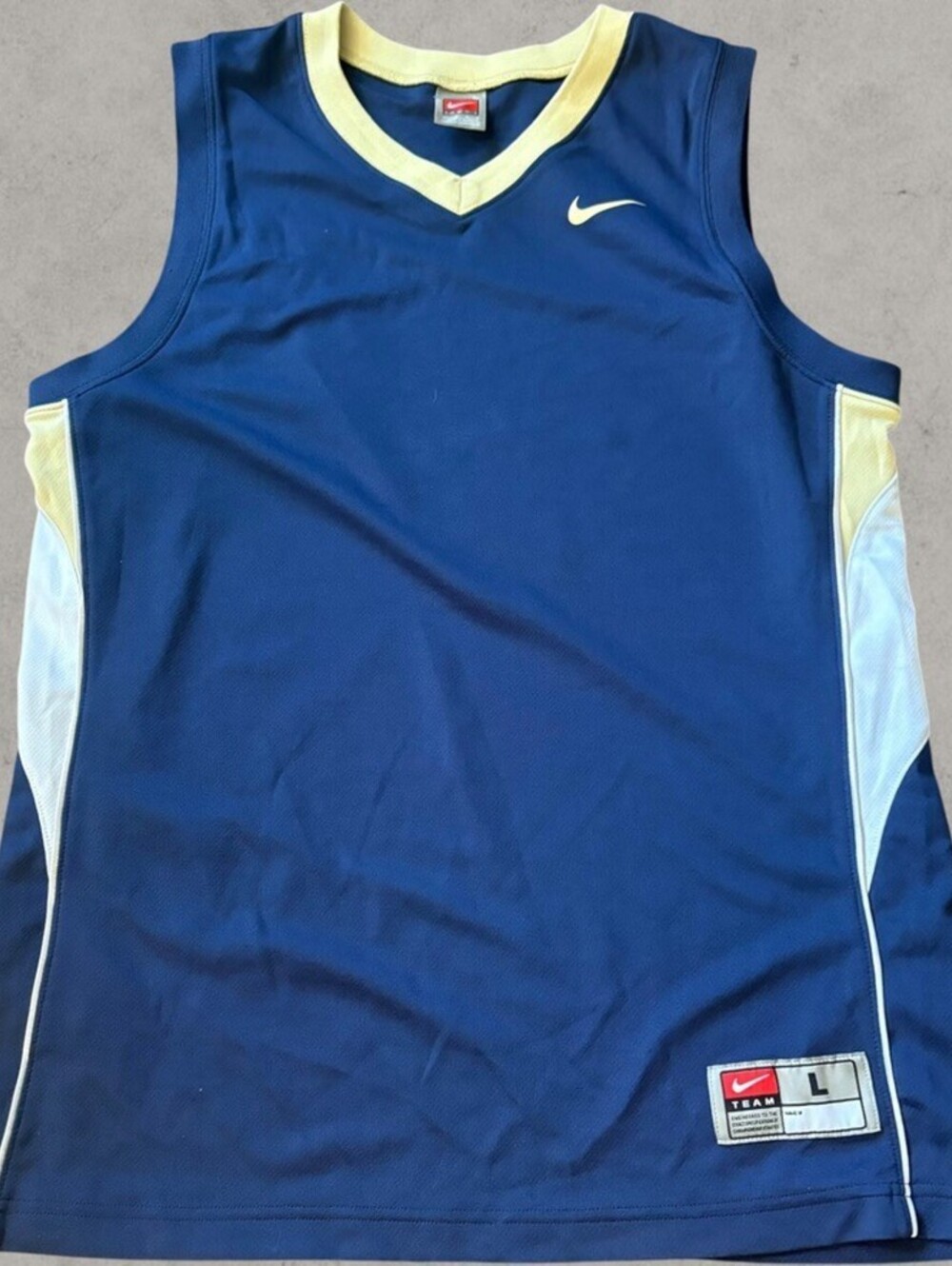 Vintage Y2K Nike Basketball Jersey Navy Blue Mens Large Retro Streetwear